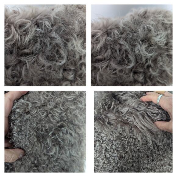 Chloé 1970s Karl Lagerfeld Mongolian Lamb Fur Reversible Coat Gray Taupe 6 SEE - Picture 8 of 12